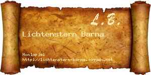Lichtenstern Barna névjegykártya
